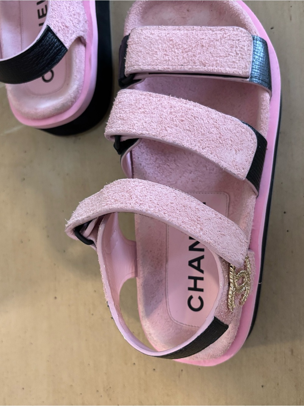 CHANEL Pink Suede Adjustable Strap sandal women - Picture 3 of 6